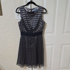 ANTONIO MELANI Charcoal Striped Midi Dress